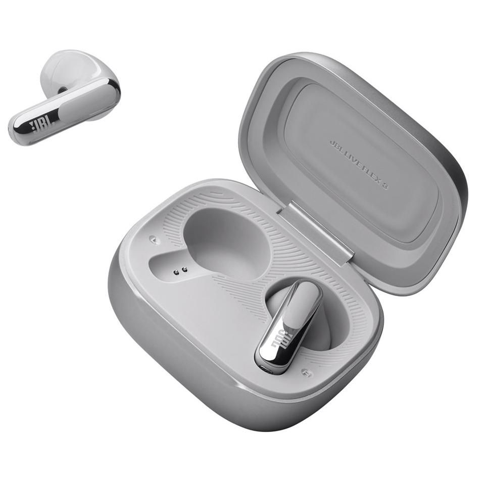 JBL LIVE Flex 3 Wireless Earbuds with Microphone - Silver