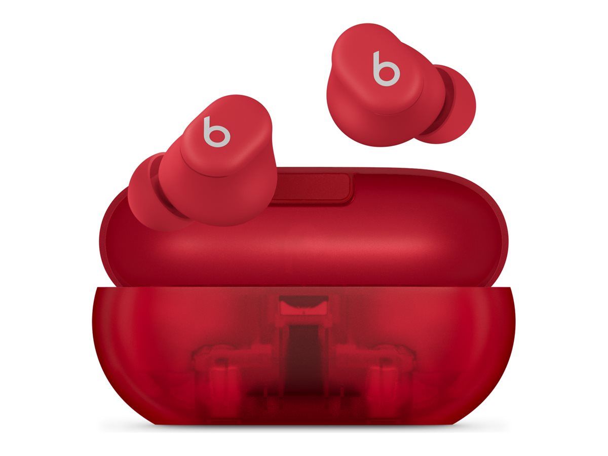 Apple Beats Solo Buds - Wireless Earbuds with Microphone - Red Transparent
