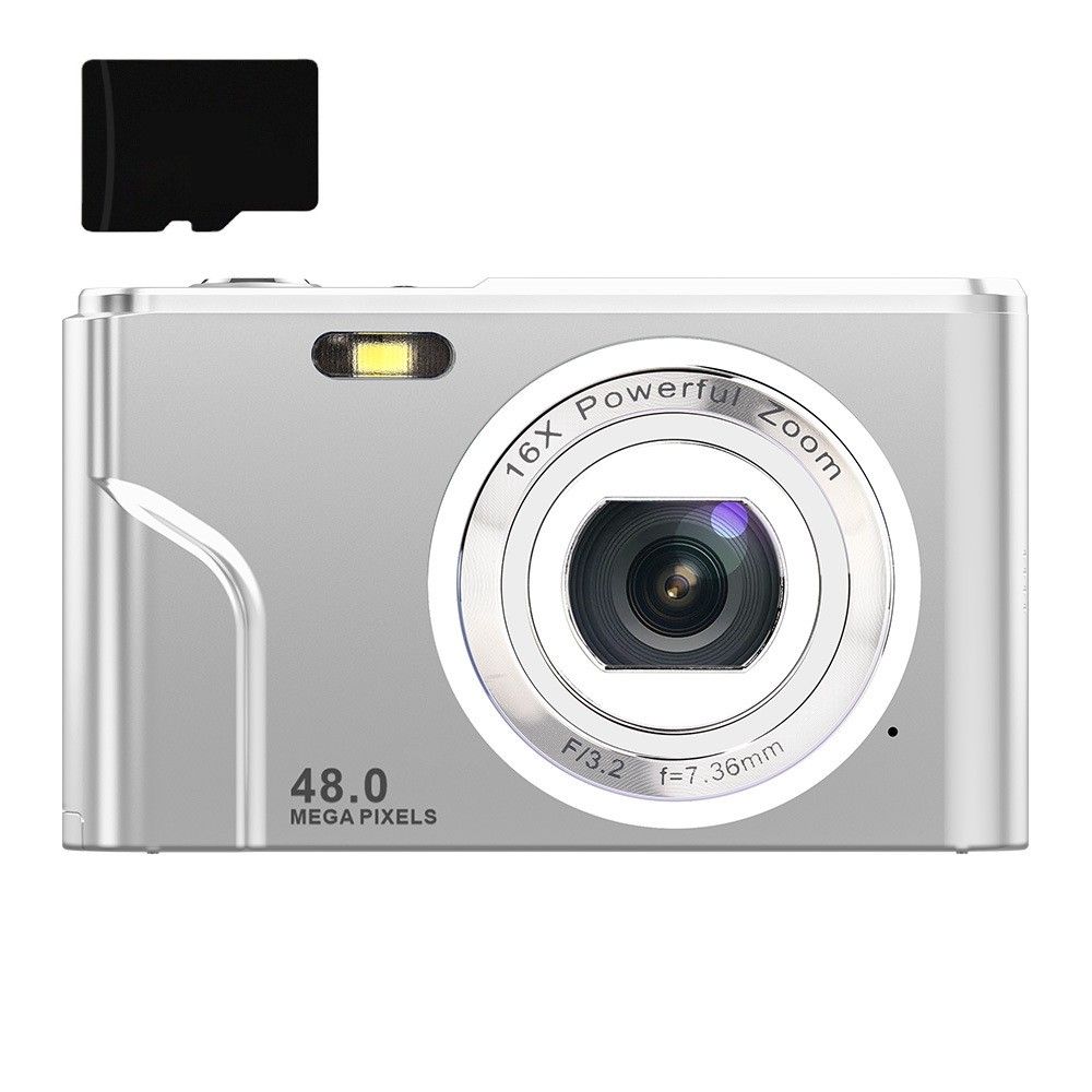 INF 48MP Digital Camera with 16x Zoom and 32GB Memory Card - Silver