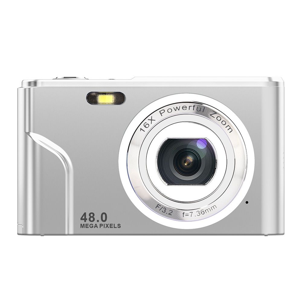 Appareil photo numérique 1080P 48 mégapixels pour vlogging avec zoom 16X - Argent