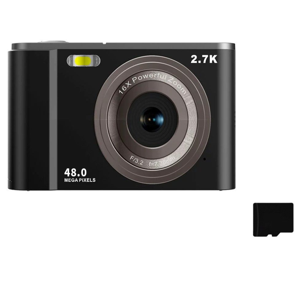 INF 2.7K 48MP Digital Camera with 16x Zoom and 32GB Memory Card - Black