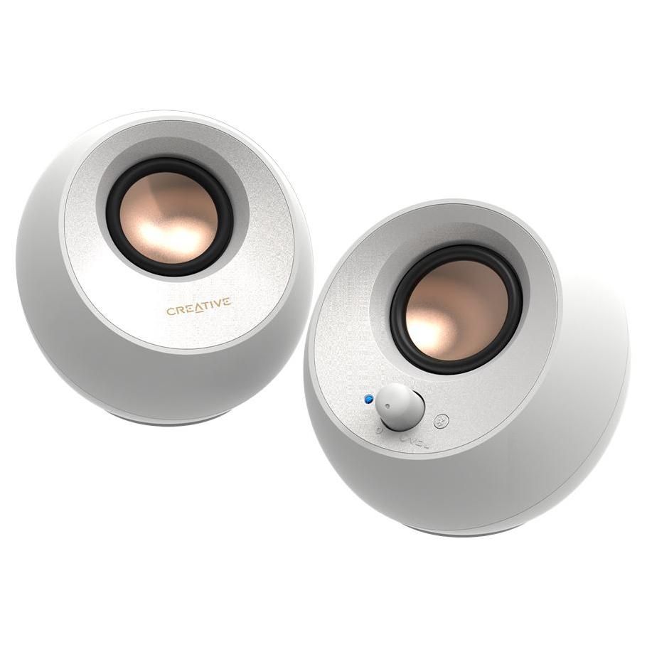 Creative Labs Pebble V3 10W Speaker, White ( Wired & Wireless)