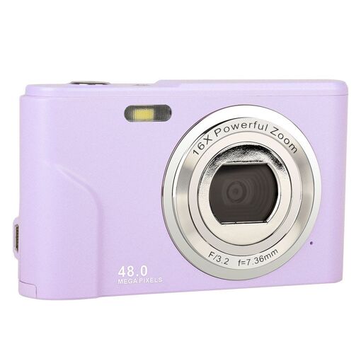 Digital Camera 1080P 48MP Vlogging with 16X Zoom Purple