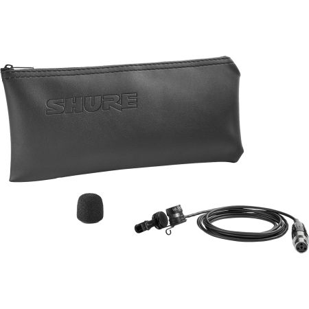 Shure WL185MB-C-TQG Cardioid Lapel Microphone Black