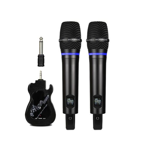 Wireless Bluetooth Reverb Microphones Pack (2) with Android Cable - Black