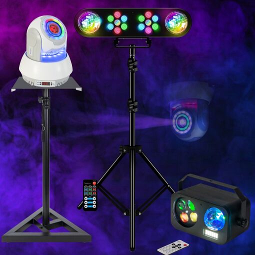 Moving Light DJ Light Stand Pack - 2 PAR Lights 2 Astro Lyres SST02