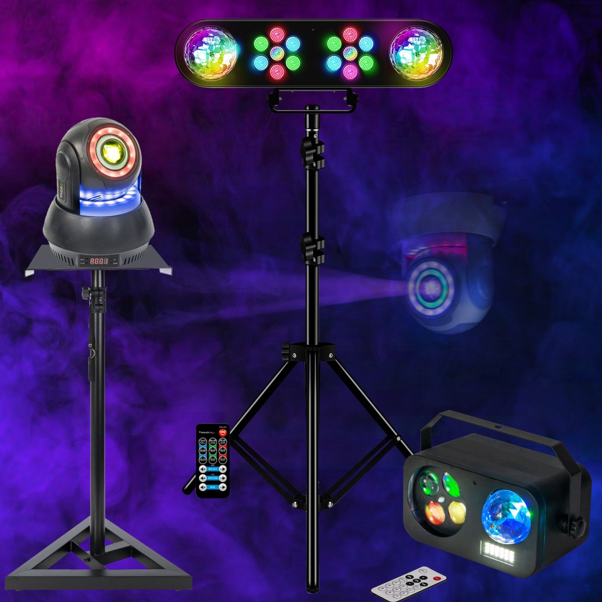 Kit de iluminación Ibiza Light STAR-SPOT-BL 30W con soporte DJ y efectos
