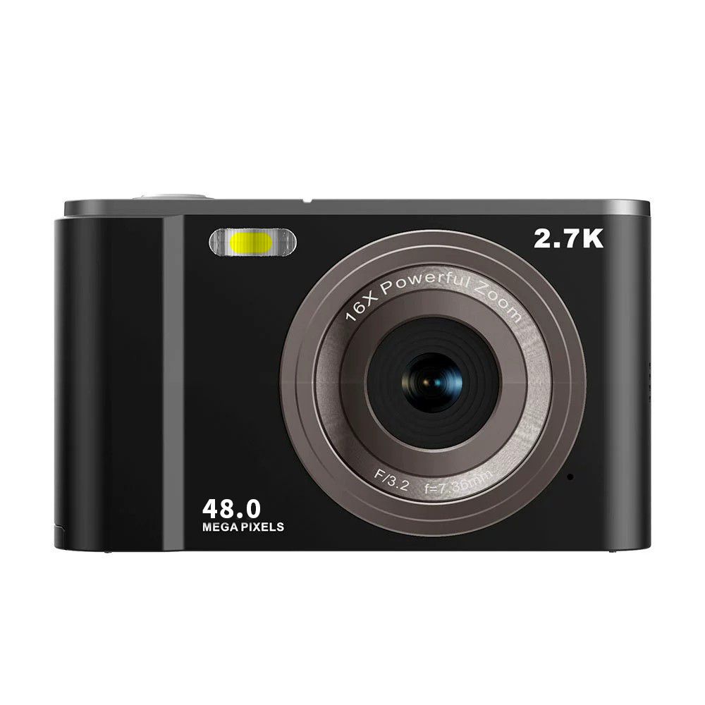 INF 2.7K 48MP Digital Camera with 16x Zoom, Anti-Shake, Face Recognition - Black
