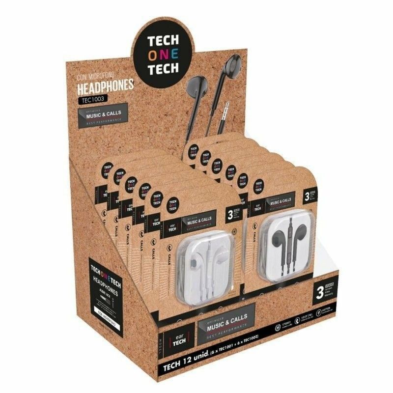 Tech One Tech TEC1003 Headphones with Microphone - 12 Pack