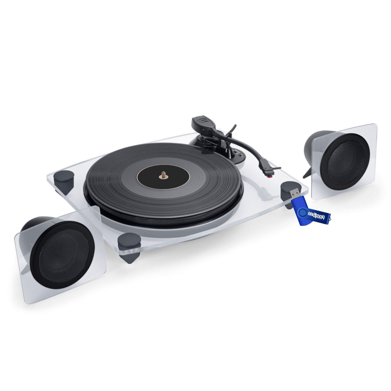 Party Vinyl Turntable TD115CSPS with Wireless Speakers, Bluetooth, Vinyl Encoding to PC