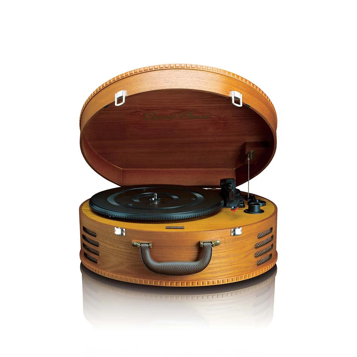 Lenco Classic Phono TT-34 Retro Turntable - PC Encoding - Built-in Speakers - Brown - Euro / Type-C (CEE 7/16)