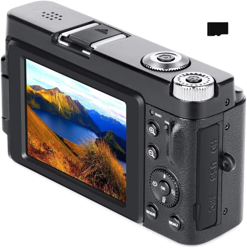 48MP Digital Camera with 16x Zoom, Foldable Screen, 32GB Memory Card