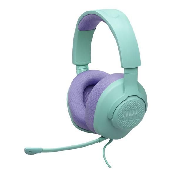 JBL Quantum 100M2 Headphone - Wired Circum-aural Headset - 3.5mm Jack - Cyan