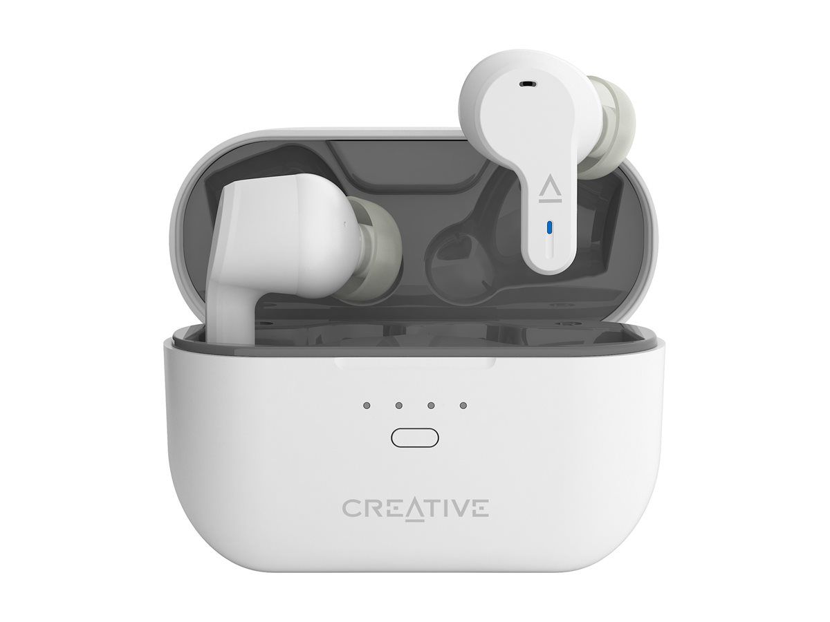 Creative Zen Air Pro Wireless Earbuds with Mic - Bluetooth - Active Noise Cancellation - White, Black