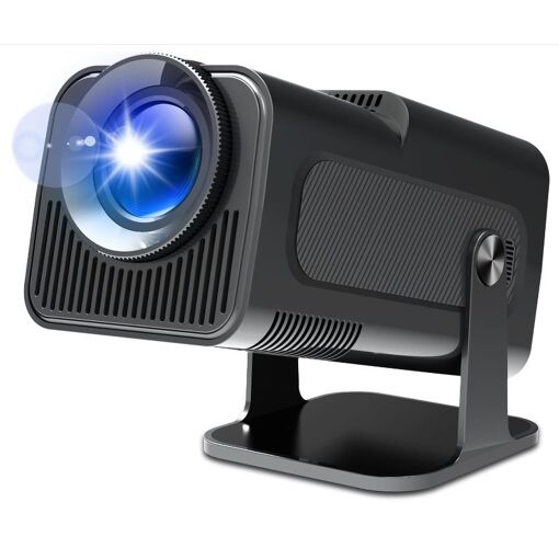 Proyector FOLAYA HY320 Mini, 4K FHD 1080P, 10.000 lúmenes con WiFi 6, Bluetooth 5.0, rotación de 180 grados, Android 11 integrado - Negro