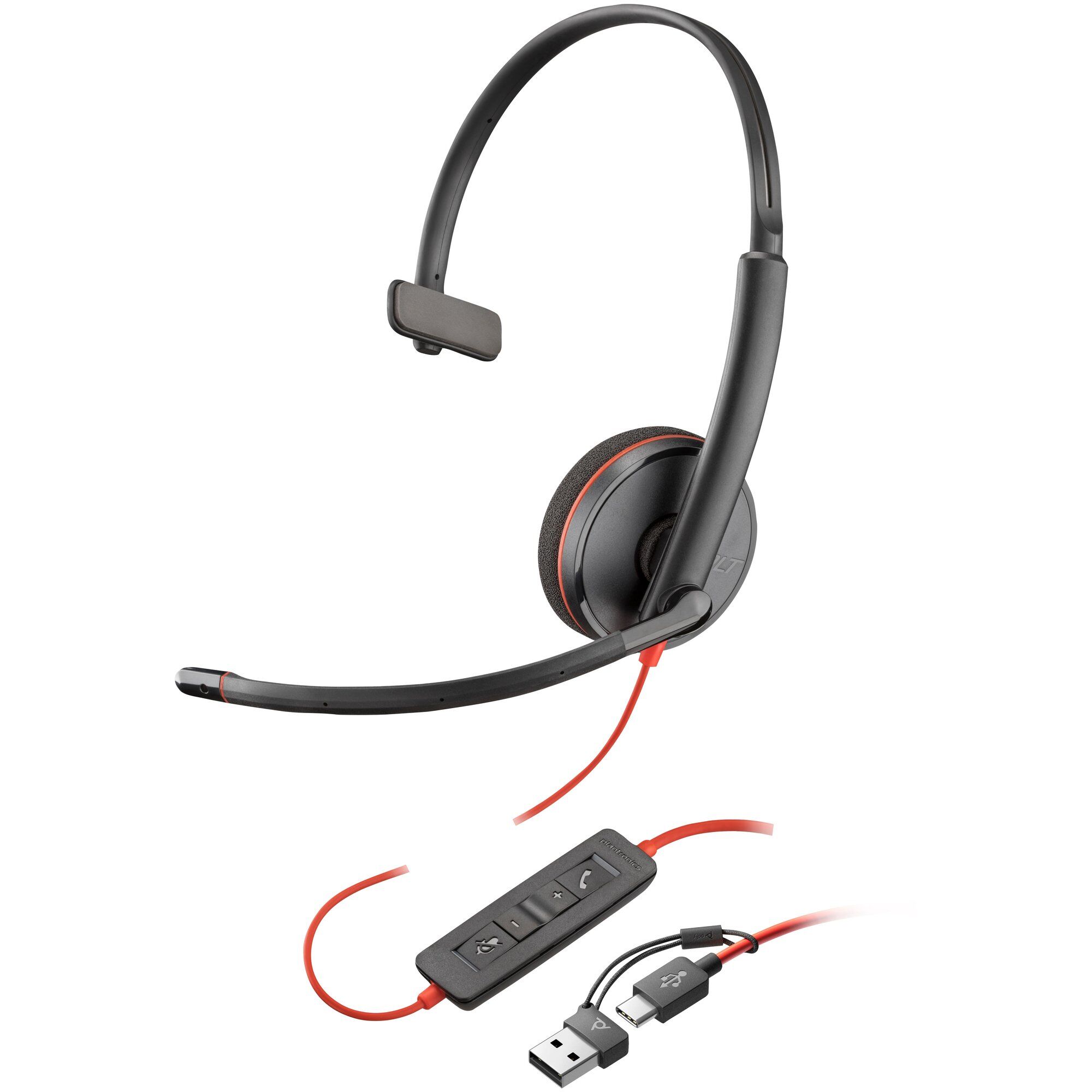 HP Poly Blackwire 3210 Mono USB-C Headset - Black