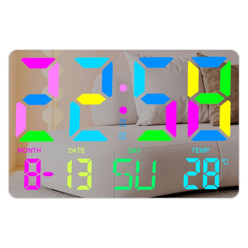 INF RGB LED Digital Clock with Sleep Function and Light Detection