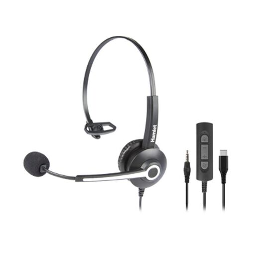 Casque filaire Hamlet HHEADM-CJM, USB Type-C, Noir
