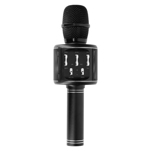 Micro Karaoké sans fil LinQ avec Bluetooth 5W, boutons multifonctions, Noir
