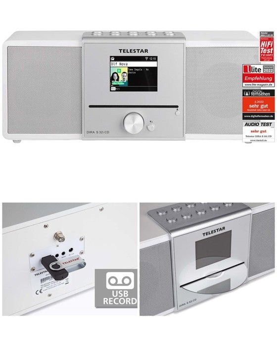 Telestar S32i WiFi Internet Radio - CD Player - Bluetooth - DAB+ FM - TFT LCD Screen
