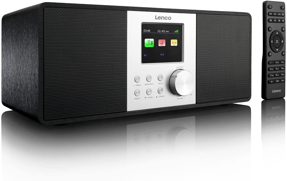 Radio por Internet Lenco WiFi, DAB+, Conexión USB y AUX, Control Remoto, Pantalla TFT, Negro (DIR200)