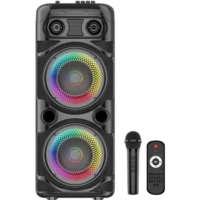 Inovalley Luminescent Karaoke Speaker - KA123-XXL - Bluetooth 5.0 - 75 cm - 900W - Black