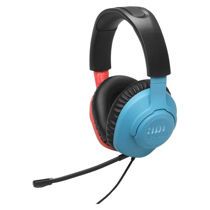 Auriculares JBL Quantum 100N - Auricular Circular Con Cable - Conector de 3.5 mm - Azul, Rojo