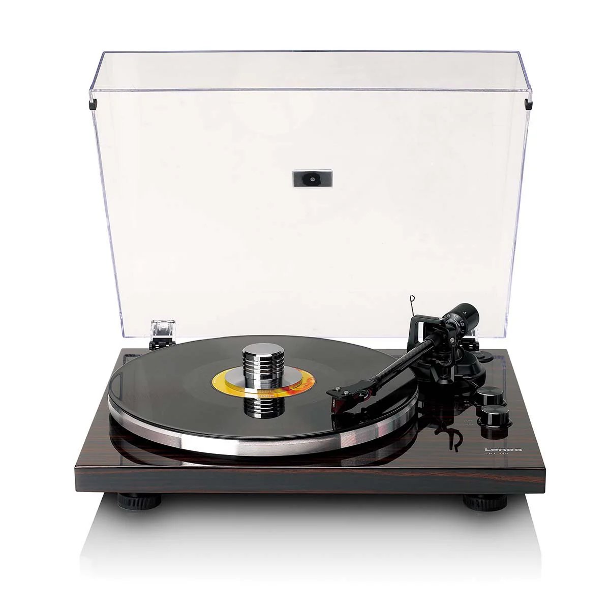 Lenco LBT-345WA Wireless Vinyl Turntable with Bluetooth and Ortofon 2M Red Cartridge, Chrome Stabilizer, Walnut - Euro / Type-C (CEE 7/16)