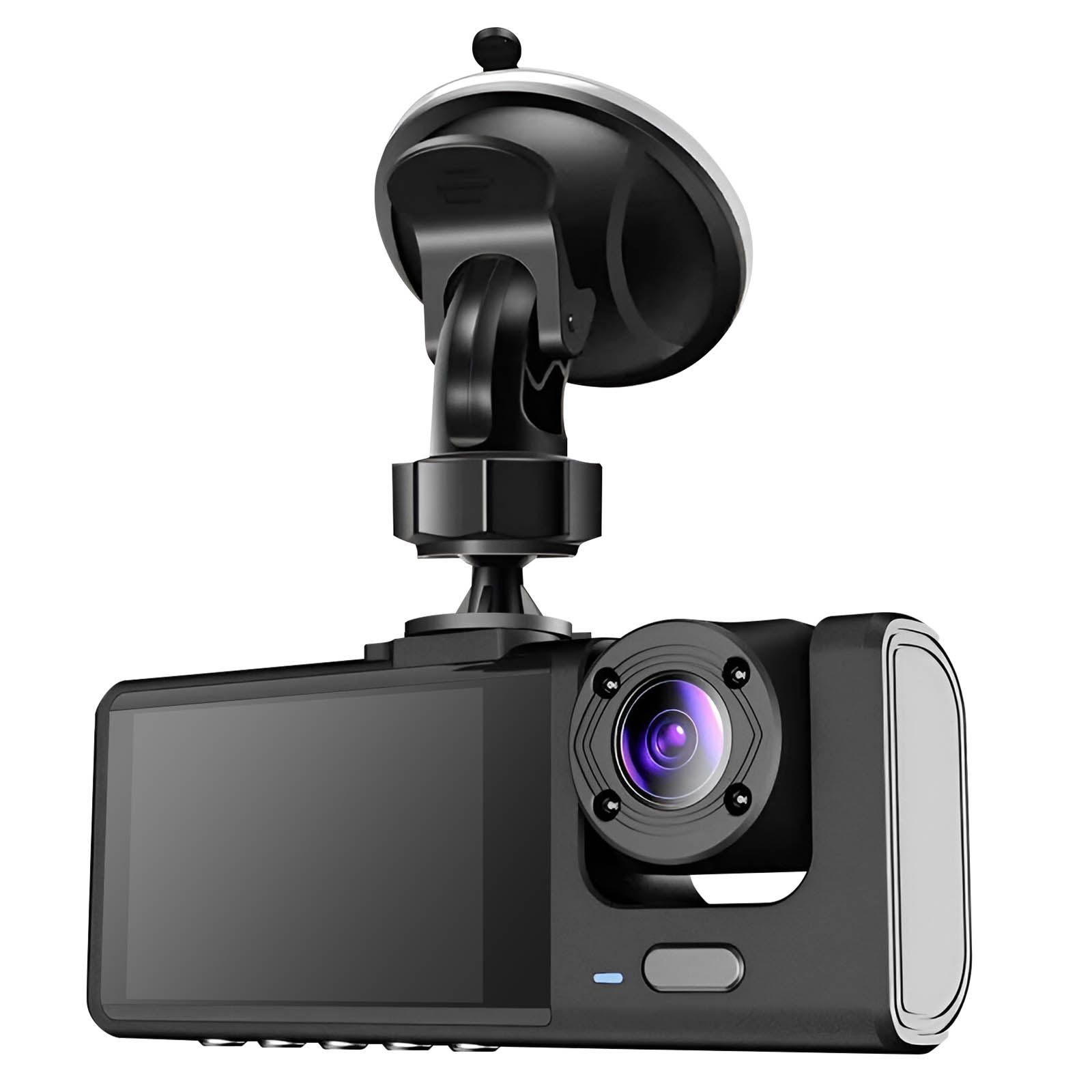Avizar 1080p Dashcam with Suction Cup Mount - Triple Camera System