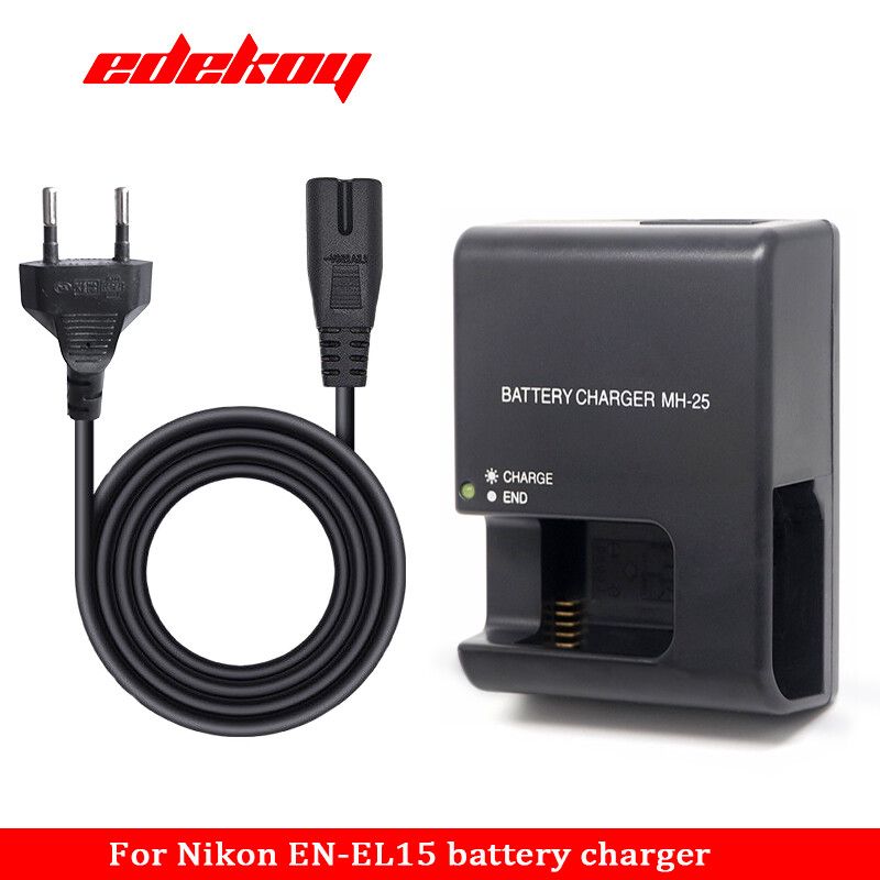 Cargador de batería Nikon MH-25 (enchufe EU) - Compatible EN-EL15, EN-EL15a, EN-EL15c para D610, D7100, D7000, D800