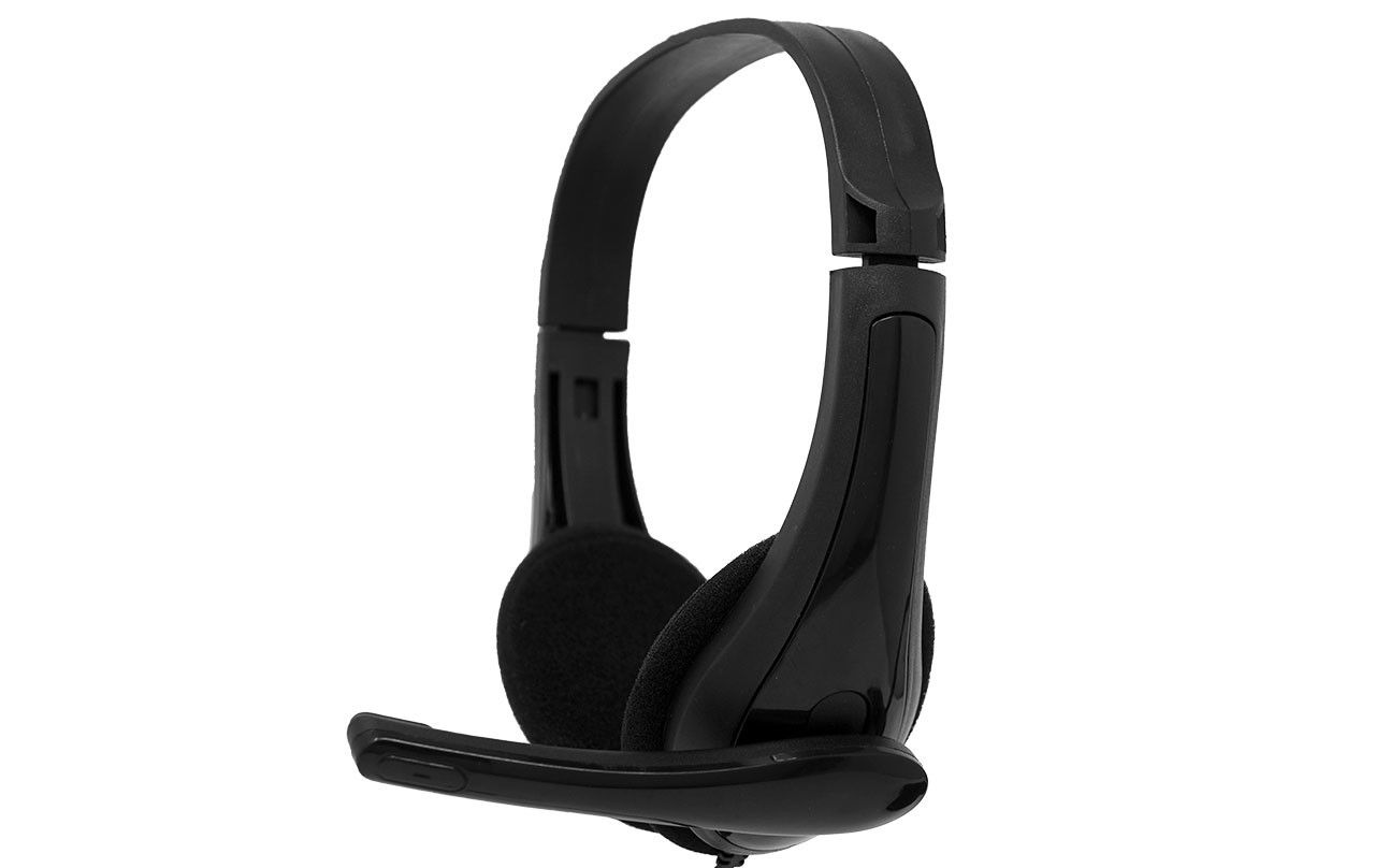 Empire Media DESK-930 Headset with Wired Arc for Calls/Music, Black
