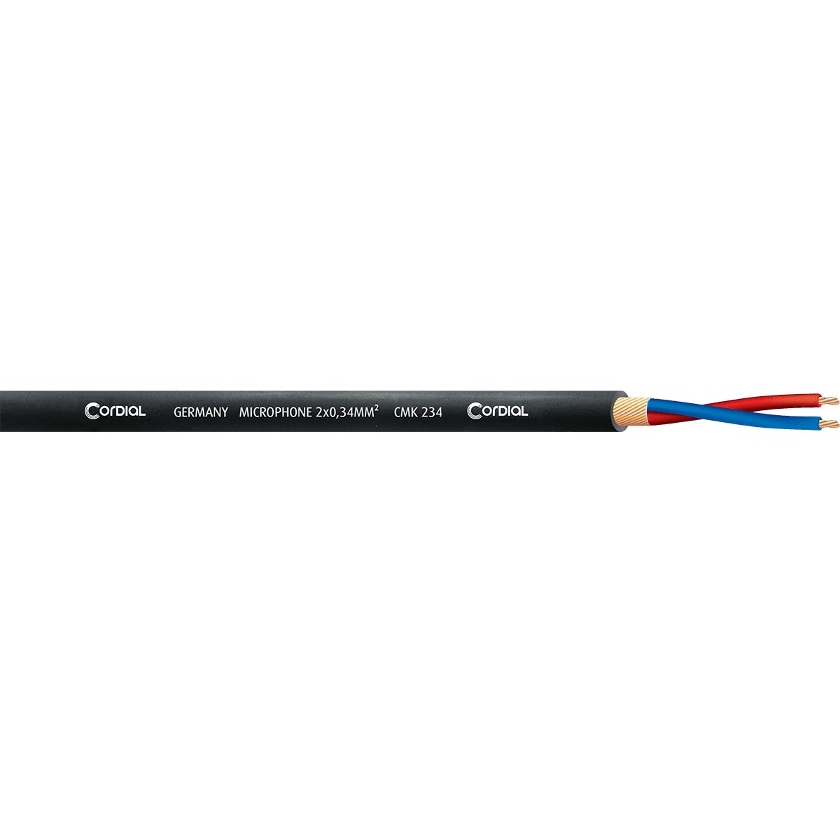 Cordial Professional Microphone Cable 2 x 0.34 mm 100m - ECL CMK234-BLACK100