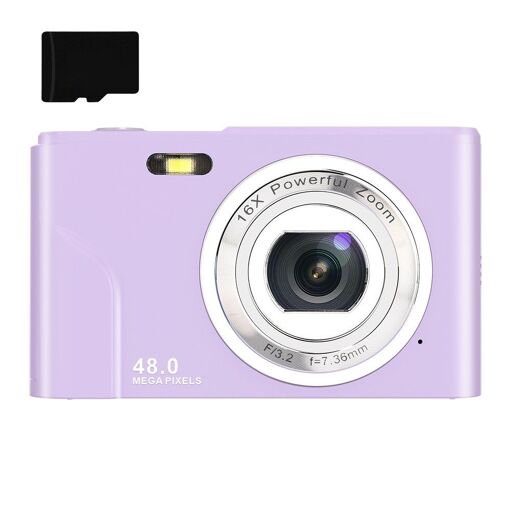 INF 48MP Digital Camera with 16x Zoom and 32GB Memory Card - Violet
