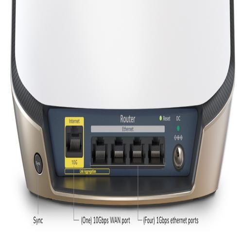 Netgear Orbi RBR860S Wi-Fi System (Router) - Up to 2700 sq. ft. Coverage - 10GbE Mesh - Wi-Fi 6 - Tri-band
