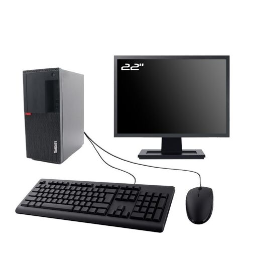 Lenovo ThinkCentre M920t con pantalla de 22 pulgadas, Intel Core i3-8100, 8 GB de RAM, 960 GB SSD, W11, WiFi