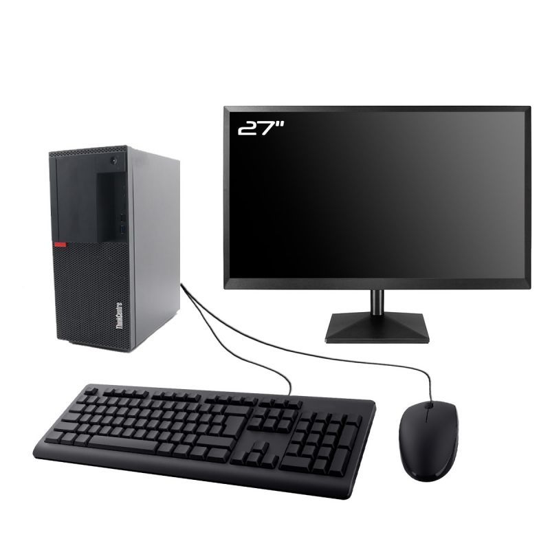 Lenovo ThinkCentre M920t 27-Inch Monitor, Intel i5-8400, 8GB RAM, 480GB SSD, Win 11