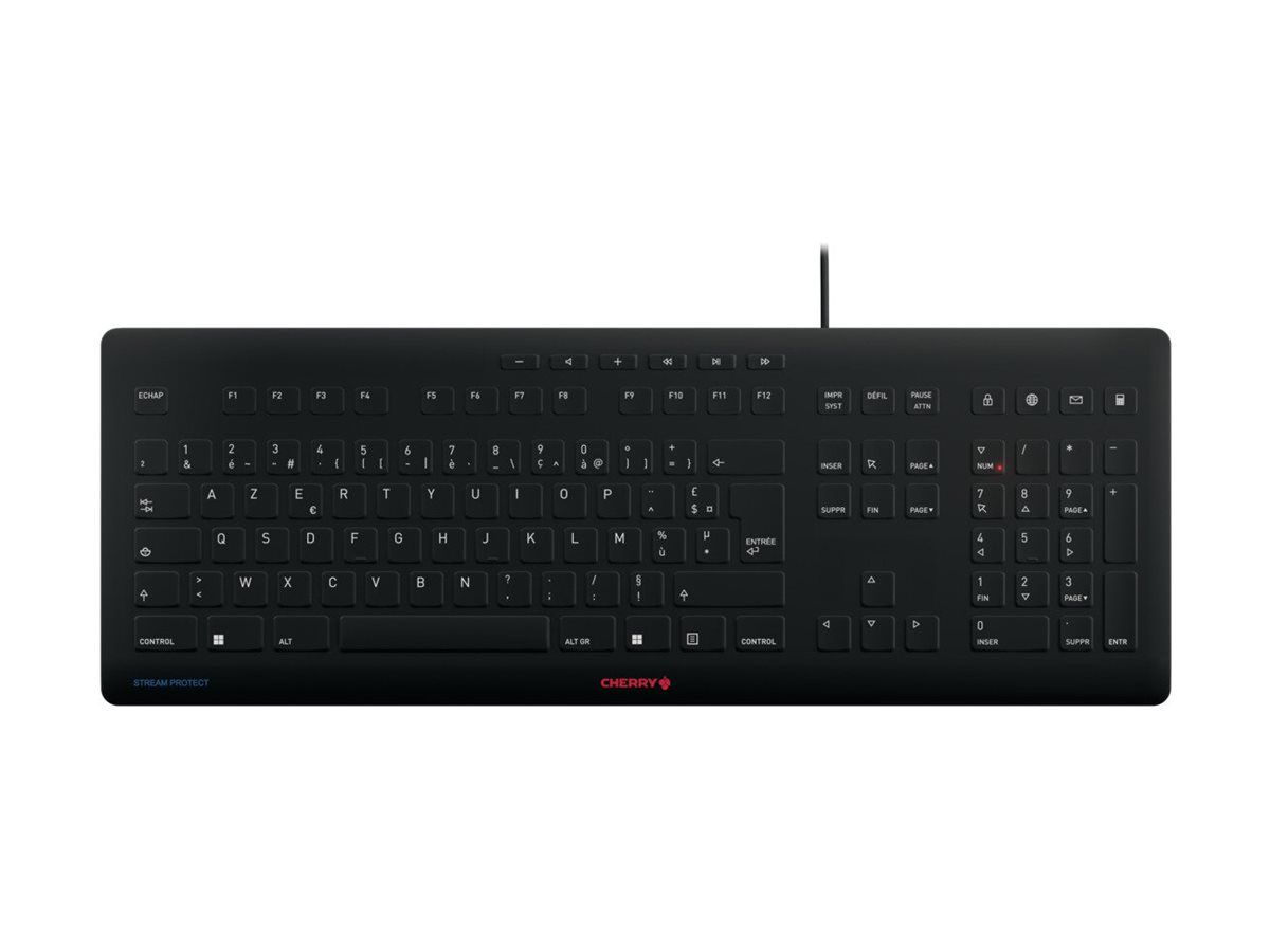 Cherry Stream Keyboard - USB French Keyboard with Cherry SX Switch - Black