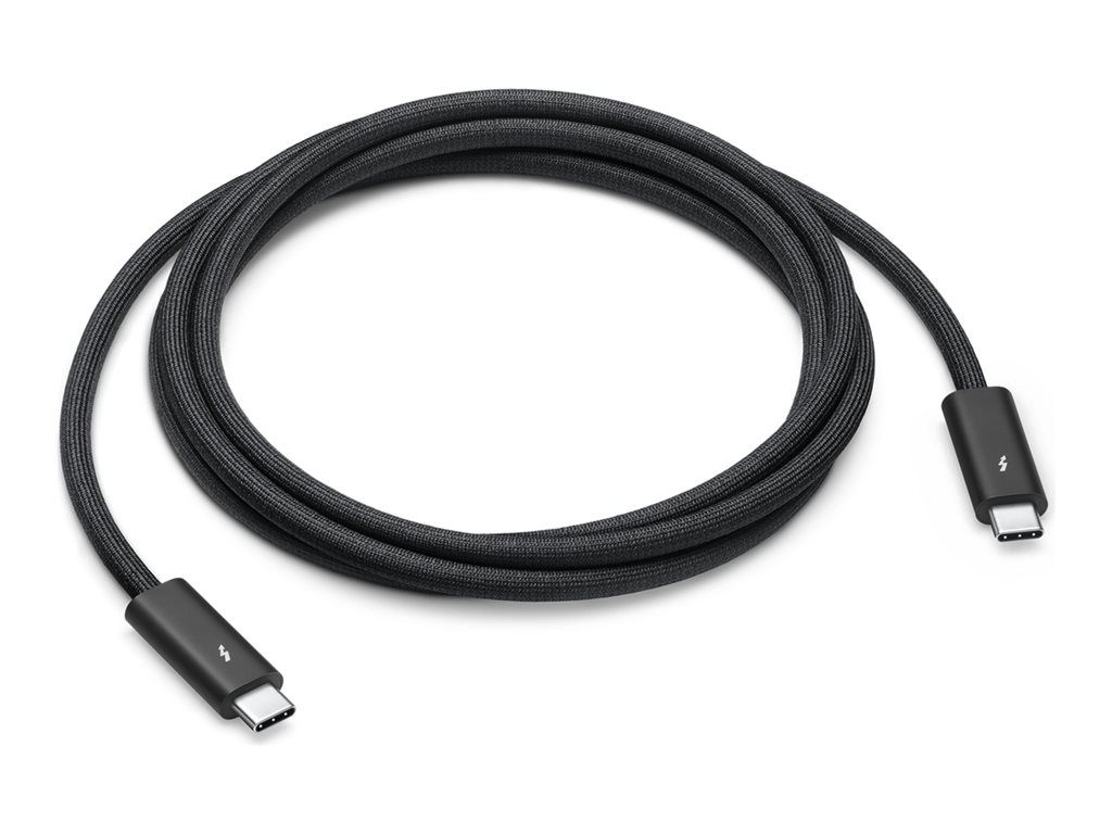 Cable Apple Thunderbolt 4 Pro - USB-C (M) a USB-C (M) - USB 3.2 / USB4 / Thunderbolt 3 / Thunderbolt 4 / Puerto Display - 1,8 m - Activo, soporte de guirada de margaritas - Negro