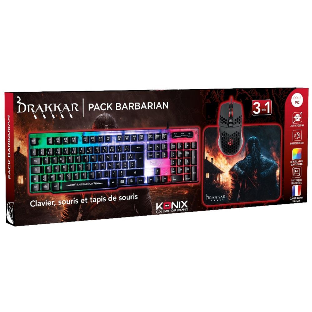 Teclado gamer Konix Barbarian Pack