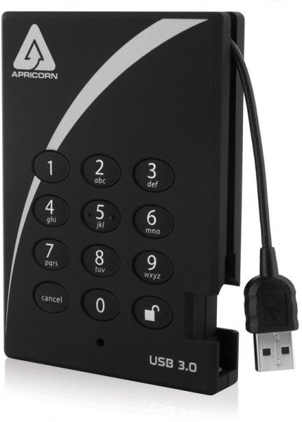 Apricon Aegis Padlock 3.0 - 2TB Encrypted External Hard Drive