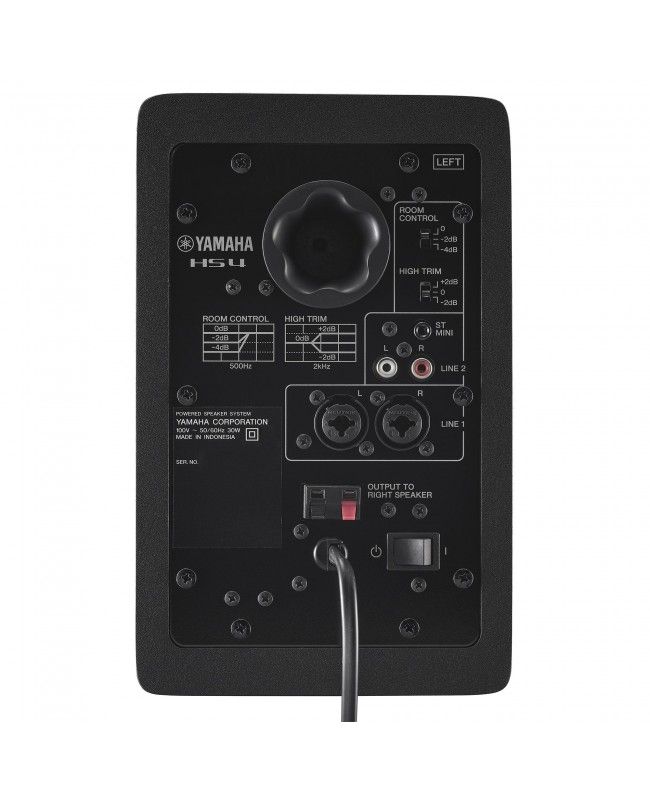 Yamaha HS4 Black (Pair) - 2x26W Amplification, Wooden Cabinet, Symmetrical XLR Input, 4.5" Mid-Bass, 1" Tweeter