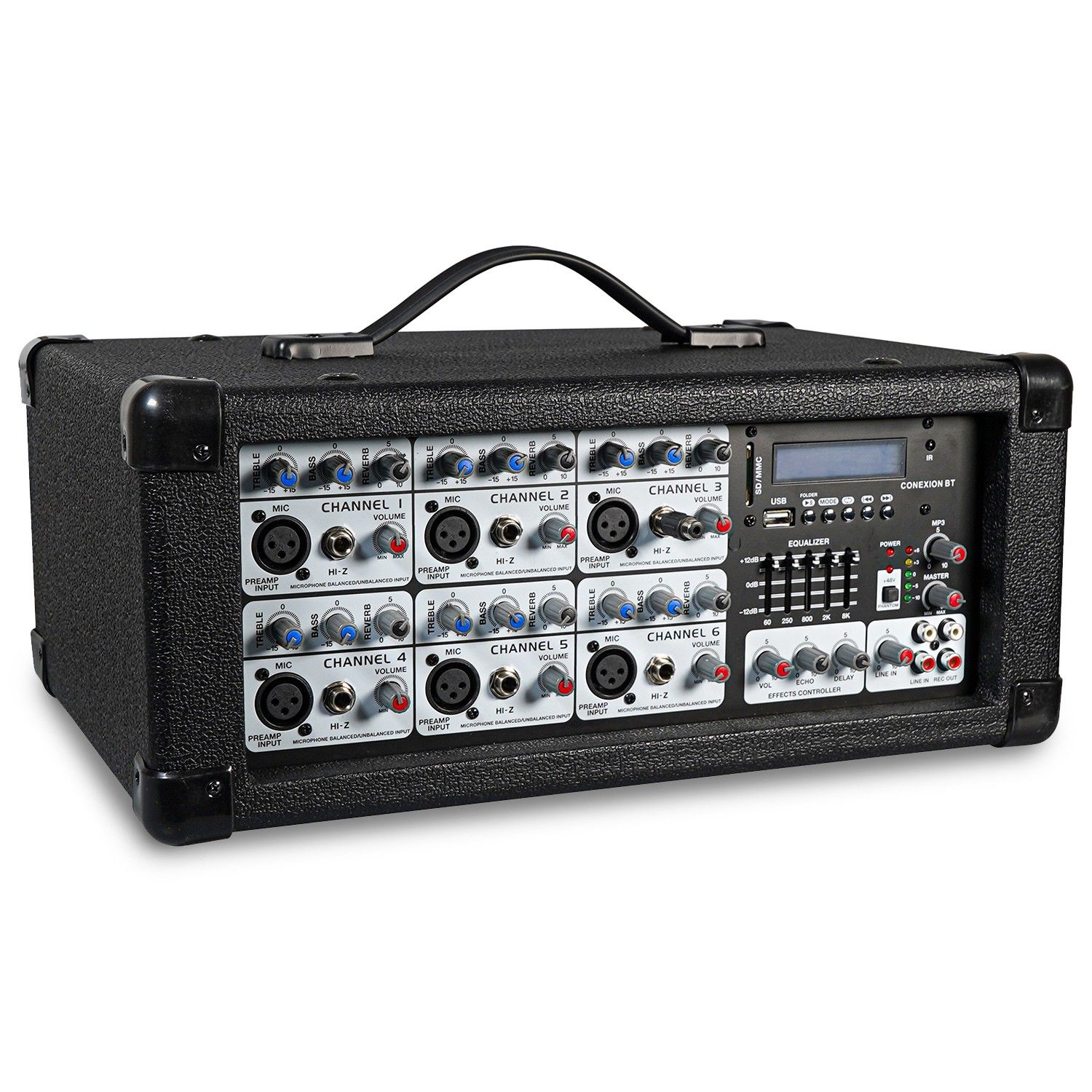 Soundlab 120W 6-Channel Music Mixing Amplifier
