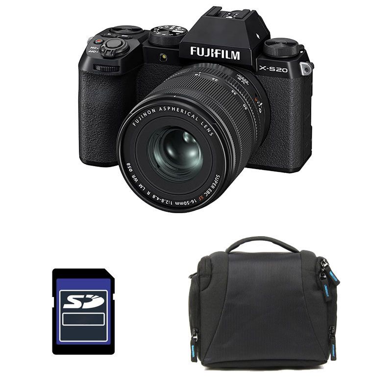 Fujifilm X-S20 Black + 16-50mm Lens + 3-Year Warranty + Bag + 8GB SD Card