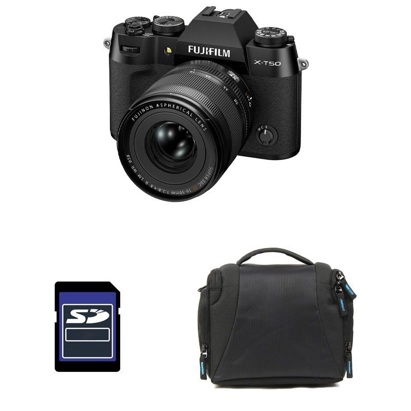 Fujifilm X-T50 Black + 16-50mm f/2.8-4.8 Lens + 3-Year Warranty + Bag + 8GB SD Card