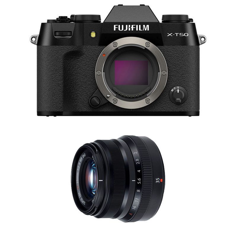Fujifilm X-T50 Black + 35mm f/2 WR 3-Year Warranty
