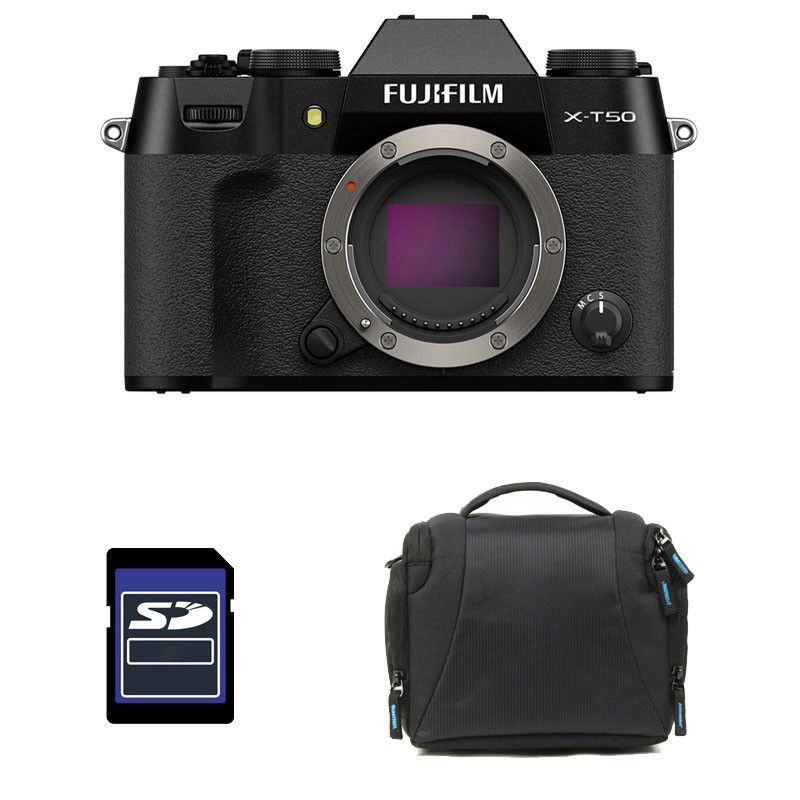 Fujifilm X-T50 Black + 3-Year Warranty + Bag + 8GB SD Card