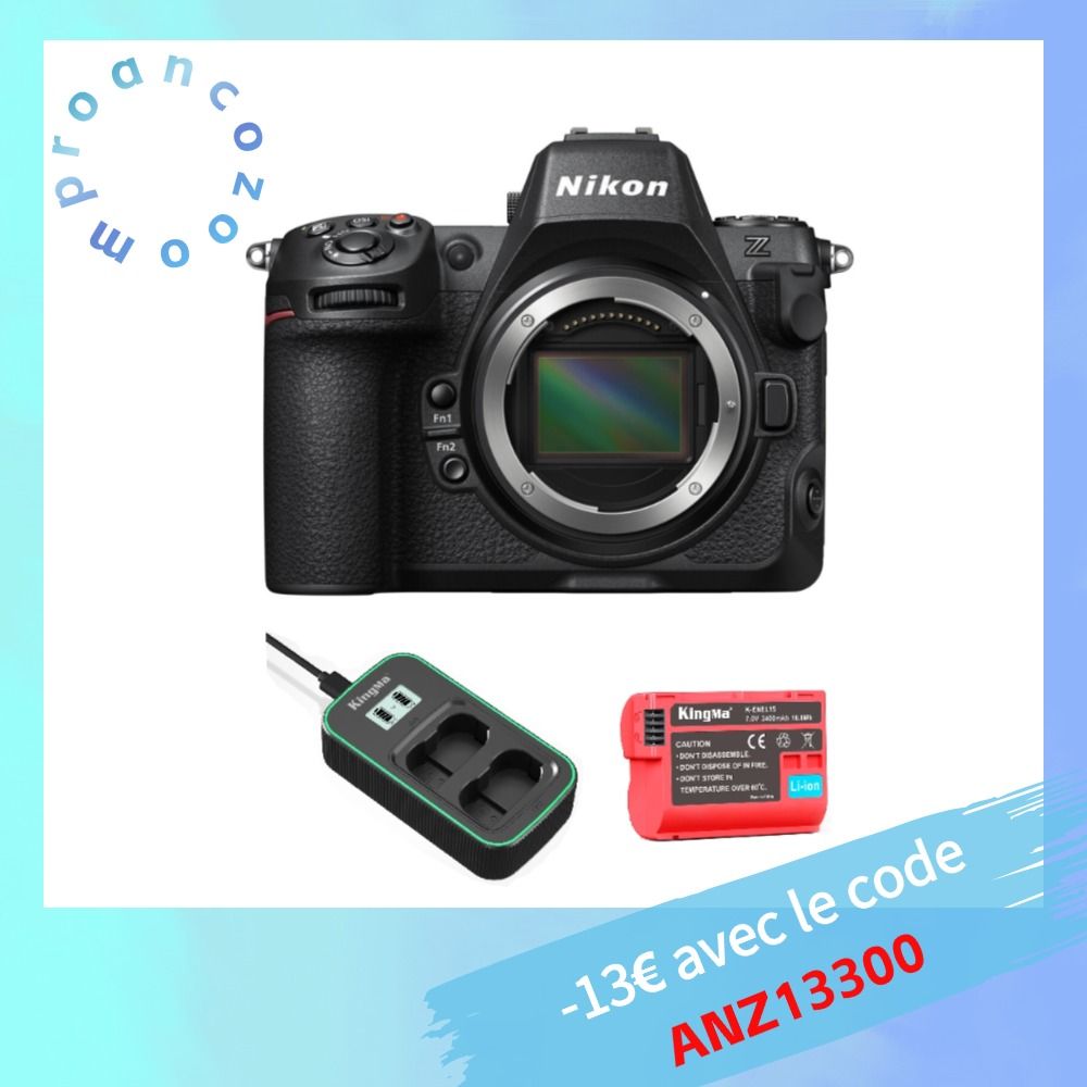 Nikon Z8 Body 45.7MP + Kingma 2400mAh Battery (Nikon EN-EL15) + Charger
