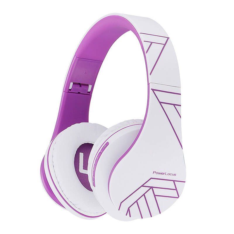 PowerLocus P2 Wireless Headphones (White-Purple)