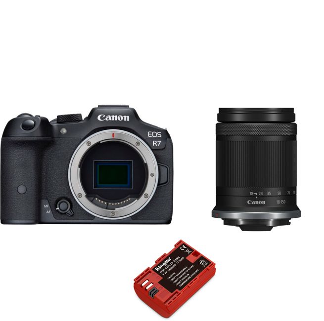 Kit Canon EOS R7 con objetivo RF-S 18-150mm IS STM + batería Kingma 2400mAh (Canon LP-E6NH)