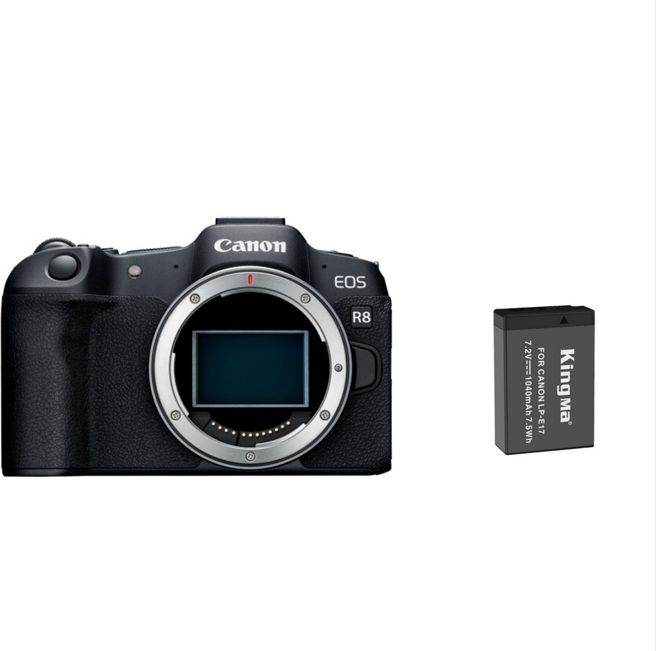 Canon EOS R8 Body + Kingma 1040mAh Battery (Canon LP-E17)